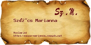 Szűcs Marianna névjegykártya
