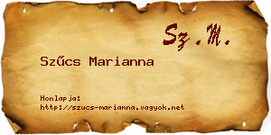 Szűcs Marianna névjegykártya