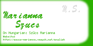 marianna szucs business card